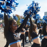 GVSU Laker Dance Team with poms up